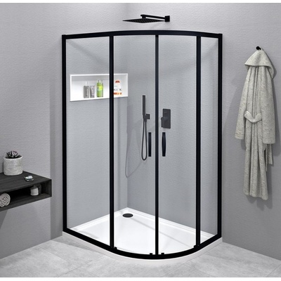 GELCO SIGMA SIMPLY BLACK 1000x800 mm, R550, čiré sklo GS1080B