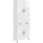 vidaXL Комплект шкафове 2 бр. Бял гланц Инженерна дървесина (3416668)