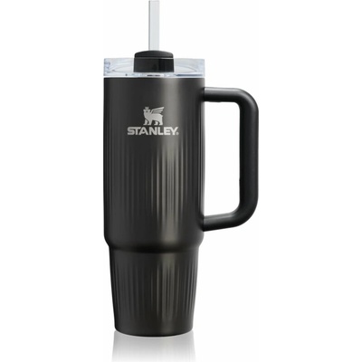Stanley Quencher H2.O FlowState™ Fluted Tumbler tumbler z nehrdzavejúcej ocele s rúrkou stredný Black PVD 890 ml