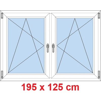 Soft Dvoukřídlé plastové okno 195x125 cm OS+OS se sloupkem Bílá