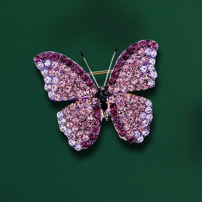 Éternelle brož se zirkony Bertranda motýl B7281-B-212 Fialová