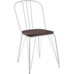 Premier Housewares Бял/в естествен цвят трапезен стол от масивен бряст District - Premier Housewares (5501293)