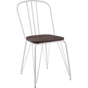 Premier Housewares Бял/в естествен цвят трапезен стол от масивен бряст District - Premier Housewares (5501293)