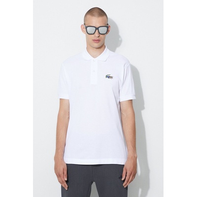 Lacoste Памучна тениска с яка Lacoste x Netflix в бяло с апликация (PH7057)