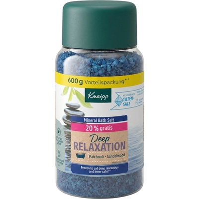 Kneipp Deep Relaxation soľ do kúpeľa Patchouli & Sandalwood 600 g