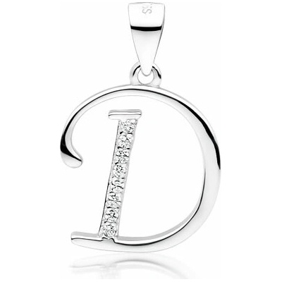 Olivie písmenko D strieborný prívesok 4085