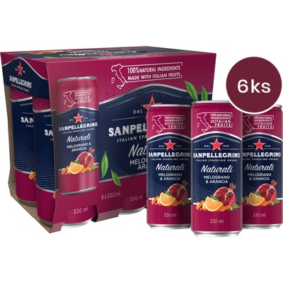 Sanpellegrino Melograno & Aranciata plech 6 x 330 ml