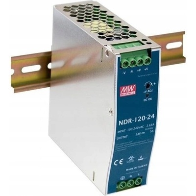 Napájecí zdroj Mean Well NDR-120-24 120 W 24 V 5 A na DIN lištu