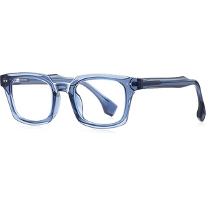 Techsuit Очила за компютър Techsuit Anti-Blue Light Glasses Reflex PC (LS084) - мъжки, правоъгълни - Син прозрачен