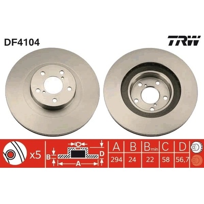 Brzdový kotúč TRW DF4104