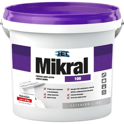 Het Mikral 100 1kg - hladká fasádna akrylátová farba