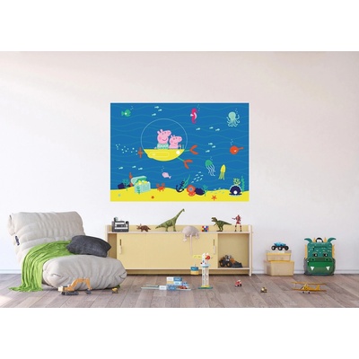 Ag Design FTDNM-5299 Dětská vliesová fototapeta na zed' Prasátko Peppa Podvodní Dobrodružství, rozměry 155 x 110 cm