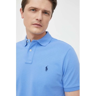 Ralph Lauren Памучна тениска с яка Polo Ralph Lauren в синьо с изчистен дизайн 710782592 (710782592)