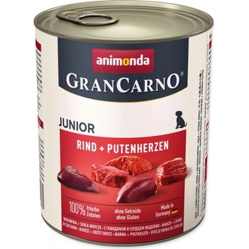 Animonda Gran Carno Dog Junior hovädzie & morčacie srdiečka 0,8 kg