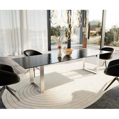 DELIFE Edge 300 x 100 sklo s reliéfem kouřově černé 3D design nerezová ocel úzký