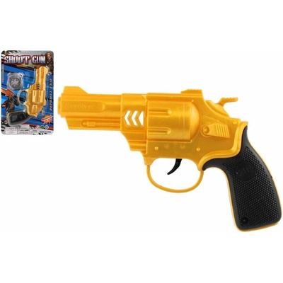 Pistole revolver na setrvačník plast 18x12cm