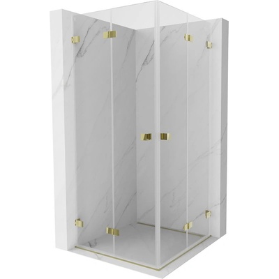 Mexen Lunar-F Duo сгъваема душ кабина 95 x 95 см, прозрачна, златна - 836-095L-095P-50-00 (836-095L-095P-50-00)