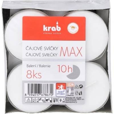 KRAB BRNO, s. r. o KRAB BRNO, s. r. o. Чаени свещи Maxi RAL 8 бр. , в кутия