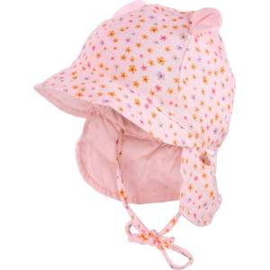 maximo Шапка с козирка maximo Baby's Bonnet with Ear and Neck Protection Cap - Muschelrosa / Blümchen - размер 43 cm (904-1843-1313)