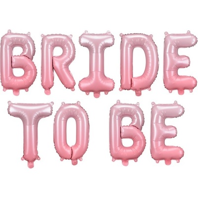 Party Deco Фолиев Надпис "Bride to Be", 350х45 см, Розов