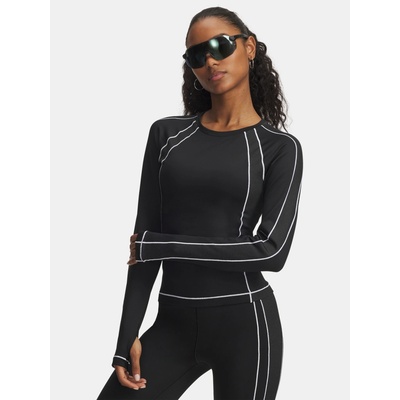 Under Armour Dámske tričko UA ColdGear Textured Crew-BLK Čierna