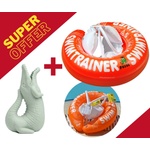  SUPER OFFER : Пояс SWIMTRAINER Classic + Scrunch Рециклируема силконова лейка във формата на крокодил - Sage Green (04002+SCR-1110043)