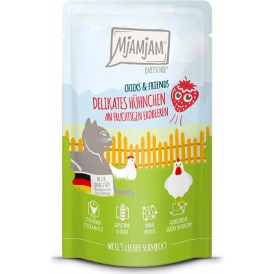MjAMjAM Quetschie Chicks und Friends Kuře s jahodami 12x125 g