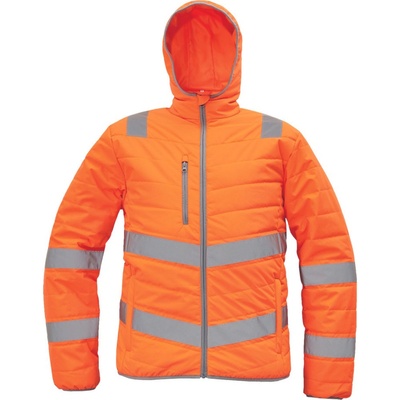Cerva Montrose pánska zimná bunda s HI VIS pruhmi oranžová