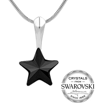 SILVEGO stříbrný přívěsek černá hvězda se Swarovski vsw038p