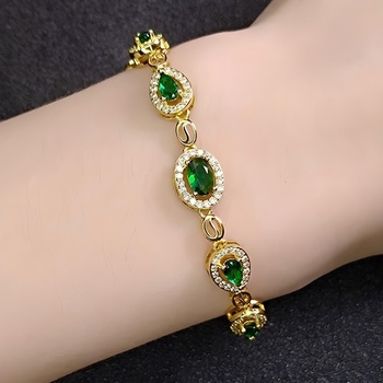 HARAHU Гривна ga-23435 - Златна / Зелена kp23435 (ga-23435)