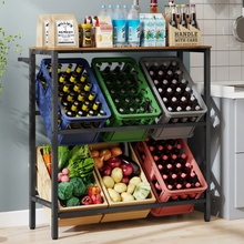 SONGMICS Kovový stojan LIFEWIT pre 6 prepraviek s policou, nosnosť 340 kg 104 x 117 x 40 cm hnedá