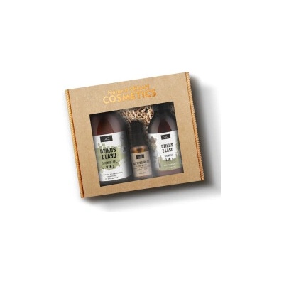 LaQ Wild Boar sprchový gél 500 ml + šampón na vlasy 300 ml + olej na fúzy 30 ml darčeková sada