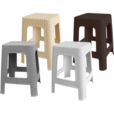 Mega Plast, Taburet polyratan, 45 x 35,5 x 35,5 cm, antracit – Zboží Mobilmania