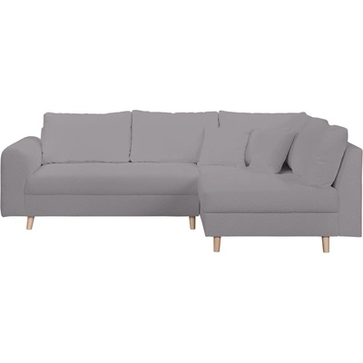 ROPEZ Тъмносив ъглов диван от плат букле (десен ъгъл) Ariella - Ropez (Ariella Narożnik L - Prawa OT tk. Abriamo 07 nogi natura)