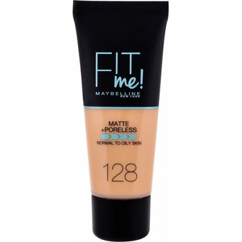 Maybelline Fit Me! Foundation Matte + Poreless 128 Warm Nude tekutý make-up so zmatňujúcim účinkom 30 ml