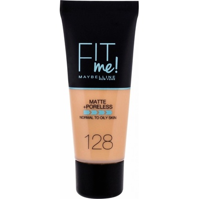 Maybelline Fit Me! Foundation Matte + Poreless 128 Warm Nude tekutý make-up so zmatňujúcim účinkom 30 ml