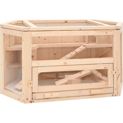 vidaXL Klec pro křečky 80 × 40 × 43 cm masivní jedlové dřevo 9799.172379
