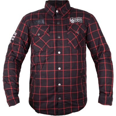 Black Heart Moto košile W-TEC Rattlesneak černá s červeným pruhem černá