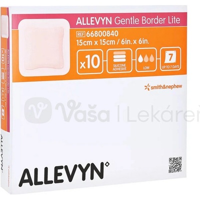Allevyn Gentle Border Lite Krytie na chronické rany 15 x 15 cm 10 ks