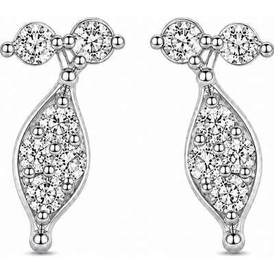 Šperky Eshop - Diamantové náušnice 14K se zrnkem z kombinovaného zlata S6BT600.19