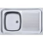 Franke Кухненска мивка от инокс Franke Simplex, 80x50 см, 1 корито с крило за отцеждане отдясно, текстуриран финиш (103.0709.337) Мивка за вграждане