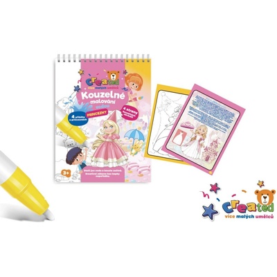Teddies Kúzelné maľovanie vodou/blok s ceruzkou princeznej created 4 listy