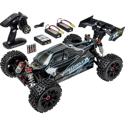 Carson Modellsport Virus 4.2 XL čierna tyrkysová RC model auta elektrický buggy 100% RTR 2,4 GHz vr. akumulátorov 1:8
