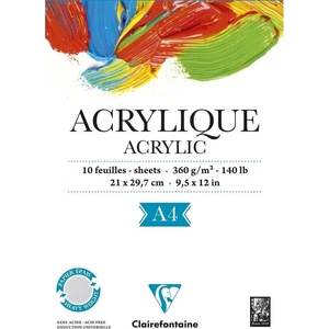 Clairefontaine Acrylic Pad Din Скицник 10 A4 360 g (96308C)