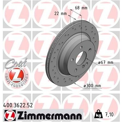Brzdový kotúč ZIMMERMANN 400.3622.52 (400362252)