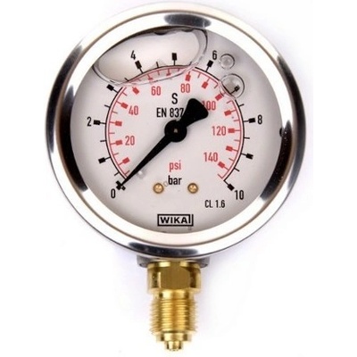 Manometer Fi 63 Bsp 1/4" Spodný rozsah 0-10 Bar Wika