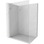 Mexen Lunar L стена за душ Walk-in лява 90 x 200 см, прозрачна 8 мм, златно четкано - 830L-090-000-55-00-L (830L-090-000-55-00-L)
