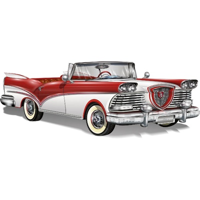 DIMEX ART Флизелинов фототапет ретро червен кабриолет 375 x 250 см