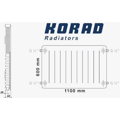 Korad Radiators 11K 600 x 1100 mm 1146112013