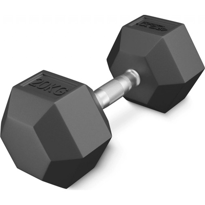 4FIZJO Ocelová činka HEX pogumovaná 20 kg